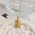 Shangjie Oem Joyas Mode süße 18k Gold Edelstahlschmuck Frauen Kinder Hochwertige einfache feste Bären Halskette